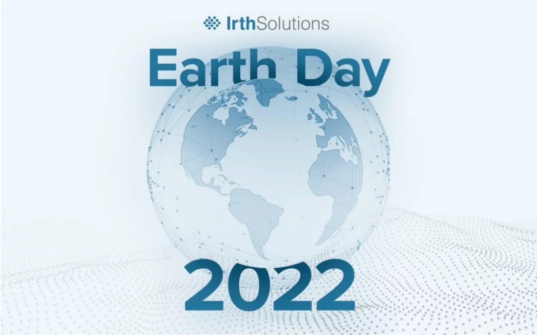 Earth day graphic with globe and date