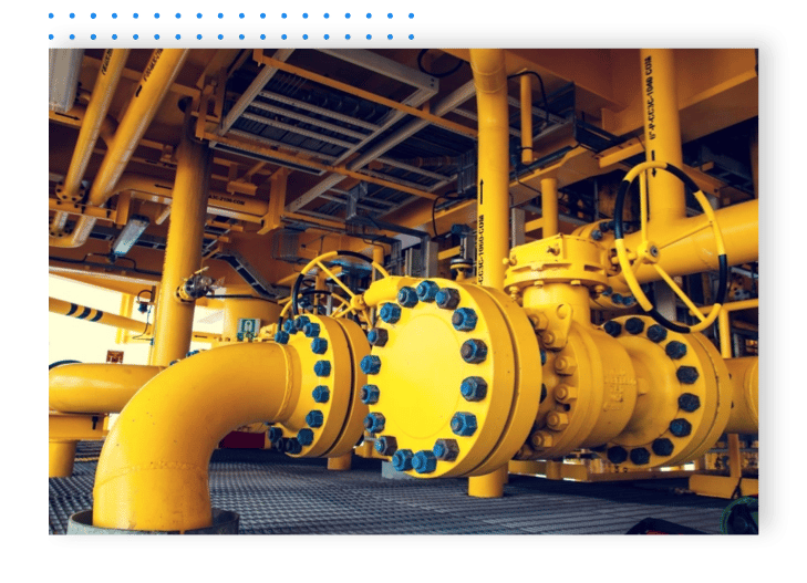 Yellow pipes at power facility